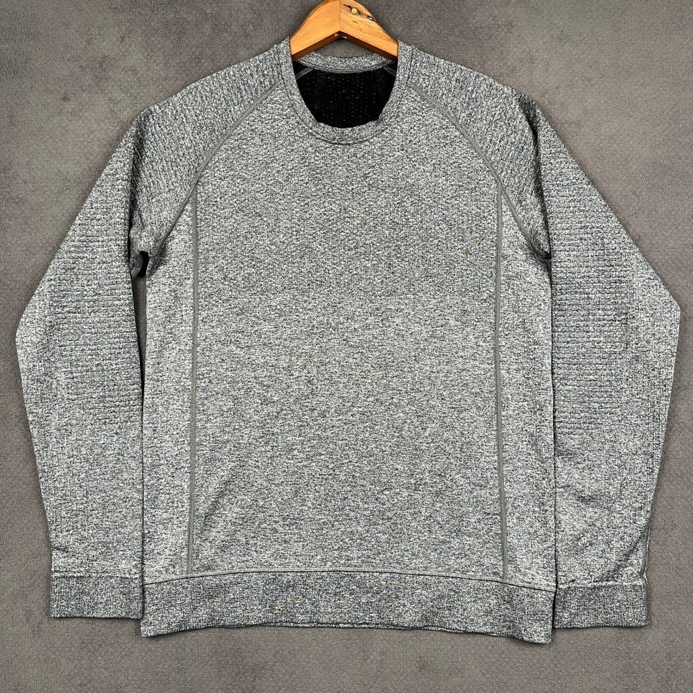 Lululemon Shirt Mens Medium Gray Engineered Warmth Long Sleeve Merino Wool Blend